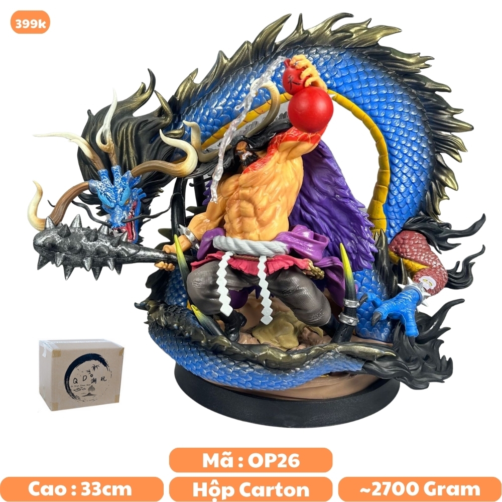 Hàng Loại 2 - Mô Hình OnePiece Kaido có rồng siêu đẹp cao 33cm - Figure OnePiece - Có Hộp Carton - N2