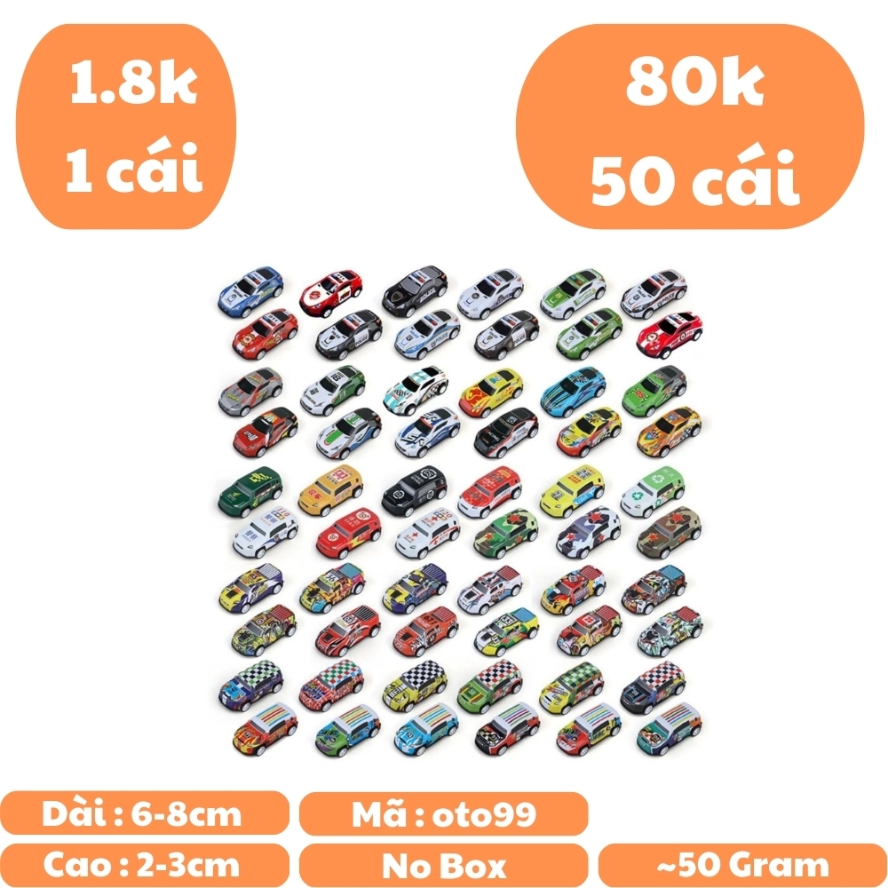 Sỉ lẻ 1k8 - Sỉ thùng 50 1k6 -  Mô Hình xe Tổng hợp các loại oto nhỏ - Cao 2-3cm tùy từng mẫu - ngang 6,8cm - Figure Oto - No Box