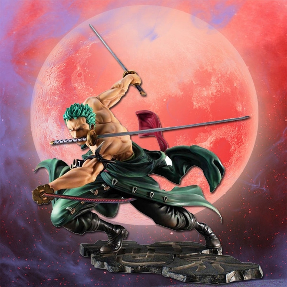 Mô hình One Piece Zoro 3000 thế giới có 2 đầu 3 vòng hắc kiếm - Loại có box nhựa - hộp màu  -  One Piece - Có Hộp Màu - N4-K5