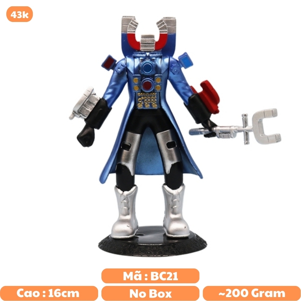 Mô Hình Toilet Man Xanh Nam Châm nhân vật trong Skibidi Toilet - Cao 16cm - nặng 200Gram - Bọc túi OPP - No Box - K22-T2-S10