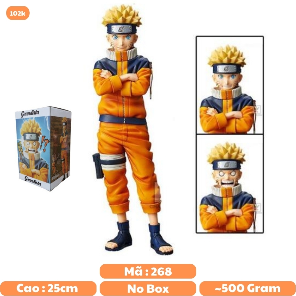 Mô Hình đồ chơi - Naruto có 3 đầu cao 25cm hàng chất lượng - Naruto - Có Hộp Màu - N1-K43-T3-S1