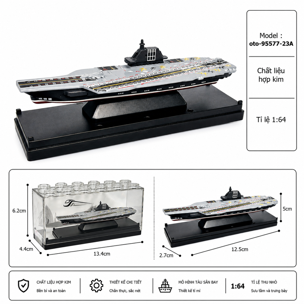 Mô Hình Tàu Sân Bay tỉ lệ 1:64 chất liệu hợp kim - SKU : oto-95577-23A ( Vat : 103-05-20 !!! )