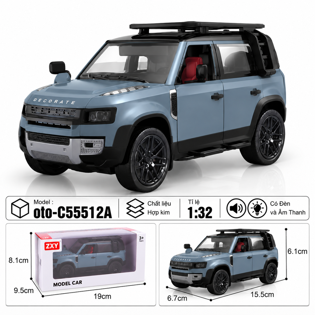 Xe thể thao nhiều màu sắc chất liệu hợp kim , Có Đèn và Âm Thanh , tỉ lệ 1:32 : SKU : oto-C55512A ( Vat : 103-01-60 )