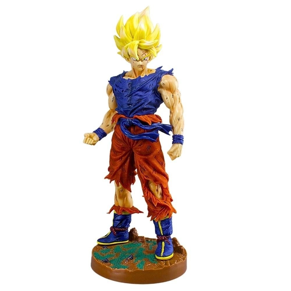 Mô Hình Goku áo Xanh tím Than , Quần Cam siêu ngầu Hàng Thường Bản có đế - cao 42cm - nặng 1.2kg - DragonBall - Có Box Màu - (VAT 002-02-200)  -K6-T3-S8