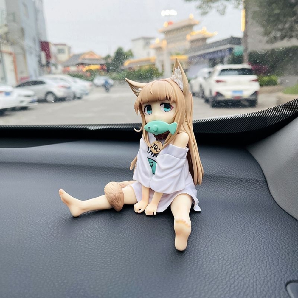 Mô Hình Uchi no Neko ga Onnanoko de Kawaii Ngồi Gặm Cá - Cao 13cm Nặng 322gram - Figure Mèo Anime Dễ Thương - Hộp Màu- K20-T3-S11