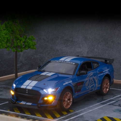 Mô Hình Xe Ford Mustang Shelby GT500 Màu Xanh Trời , tỉ lệ 1:24 Hợp kim có đèn - bánh sau chạy cót - Dài 21cm - rộng 9.5cm - cao 7cm - FULL BOX : box màu SKU : oto557b - ( VAT : 003-01-200 ) - K71-T5-S6