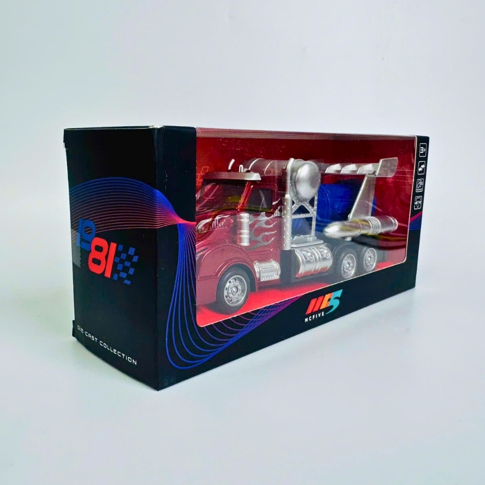 Mô Hình Xe công phản lực đầu đỏ Hợp kim - bánh sau chạy cót - tạo khói - Dài 17cm - rộng 5.5cm - cao 6.5cm - nặng : 300gram - FULL BOX : box màu SKU : oto536b - K53-T4-S2