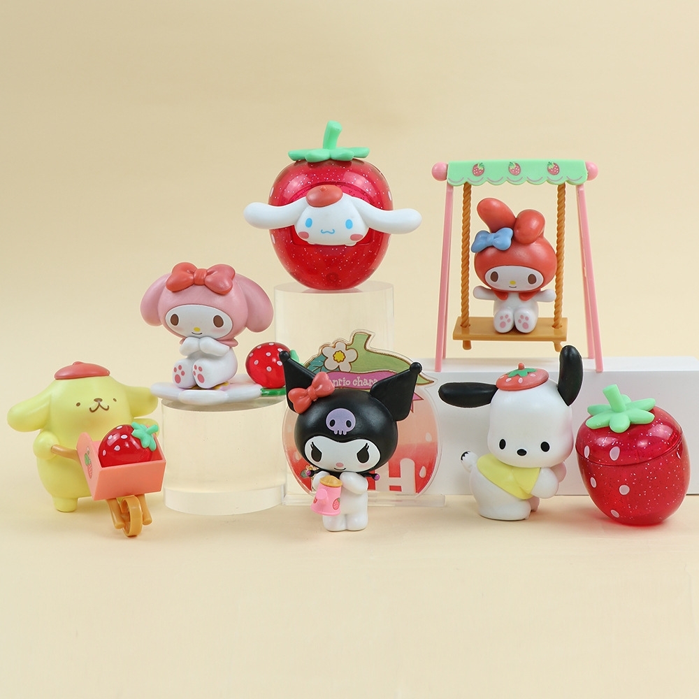 Mô hình kuromi Bộ 6 Melody Kuromi - cao 7-10cm - Nặng 1000gram - No Box - N3-K34-T1-S3