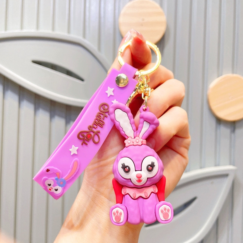 Móc khóa thỏ tím - Dây móc dài : 11cm - Mô Hình Cao : 7cm - Nặng : 50gram - No Box - SKU: moc151 - (Vat: 88223-7) -  K79-T2-S3