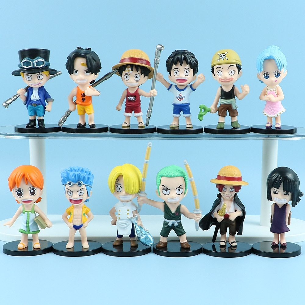 Mô Hình OnePiece bộ 12 nhân vật chibi OnePiece Blind Box - Cao : 7-9cm - Nặng : 200gram - Figure OnePiece - Hộp Màu n3-k59-t2-s3