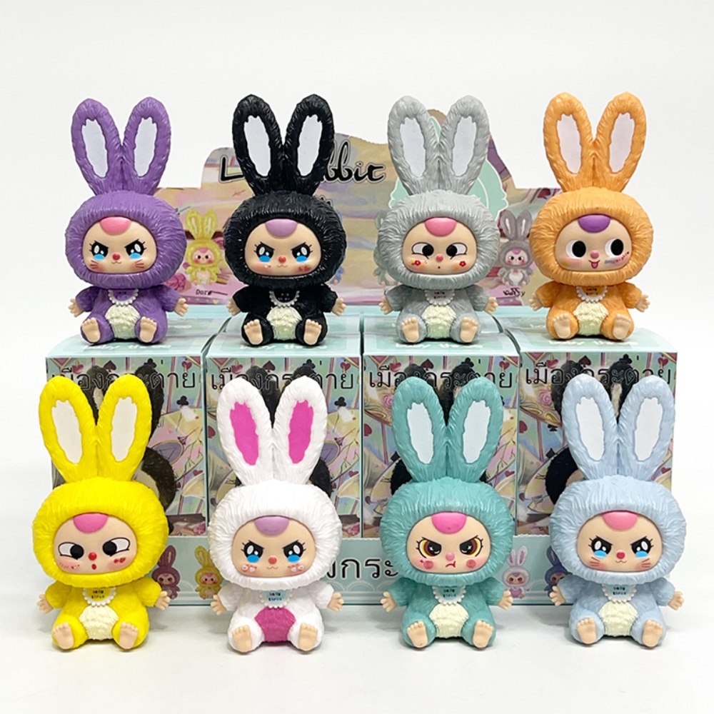 Mô Hình bộ 8 baby three thỏ thị trấn - Cao : 10cm - Nặng : 500gr - Hộp Màu - K21-T2-S9