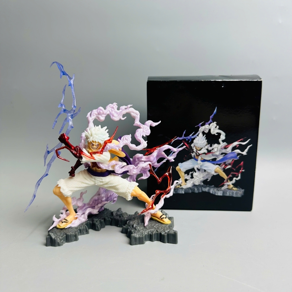 Mô Hình OnePiece Luffy gear 5 tcầm sét chiến đấu - Bản Nhỏ - Cao 11cm - nặng 200gram - Phụ kiện đi kèm : 1 sét cầm tay , Figure OnePiece - có vỏ hộp màu - N4-K4-BL2
