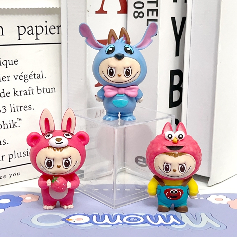 Mô Hình bộ 6 labubu B - Cao 6-7cm - nặng 150Gram - Figure Labubu - Có hộp màu - K21-T1-S9