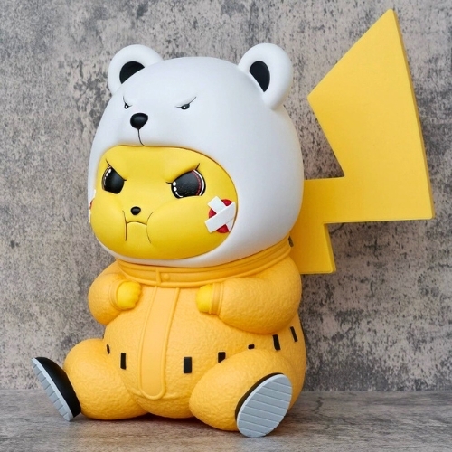 Hàng Cao Cấp - Mô Hình Pikachu Cosplay Gấu BePo ngồi - Cao 36cm - Figure One Piece vs Pikachu - Hộp Màu - pkm54