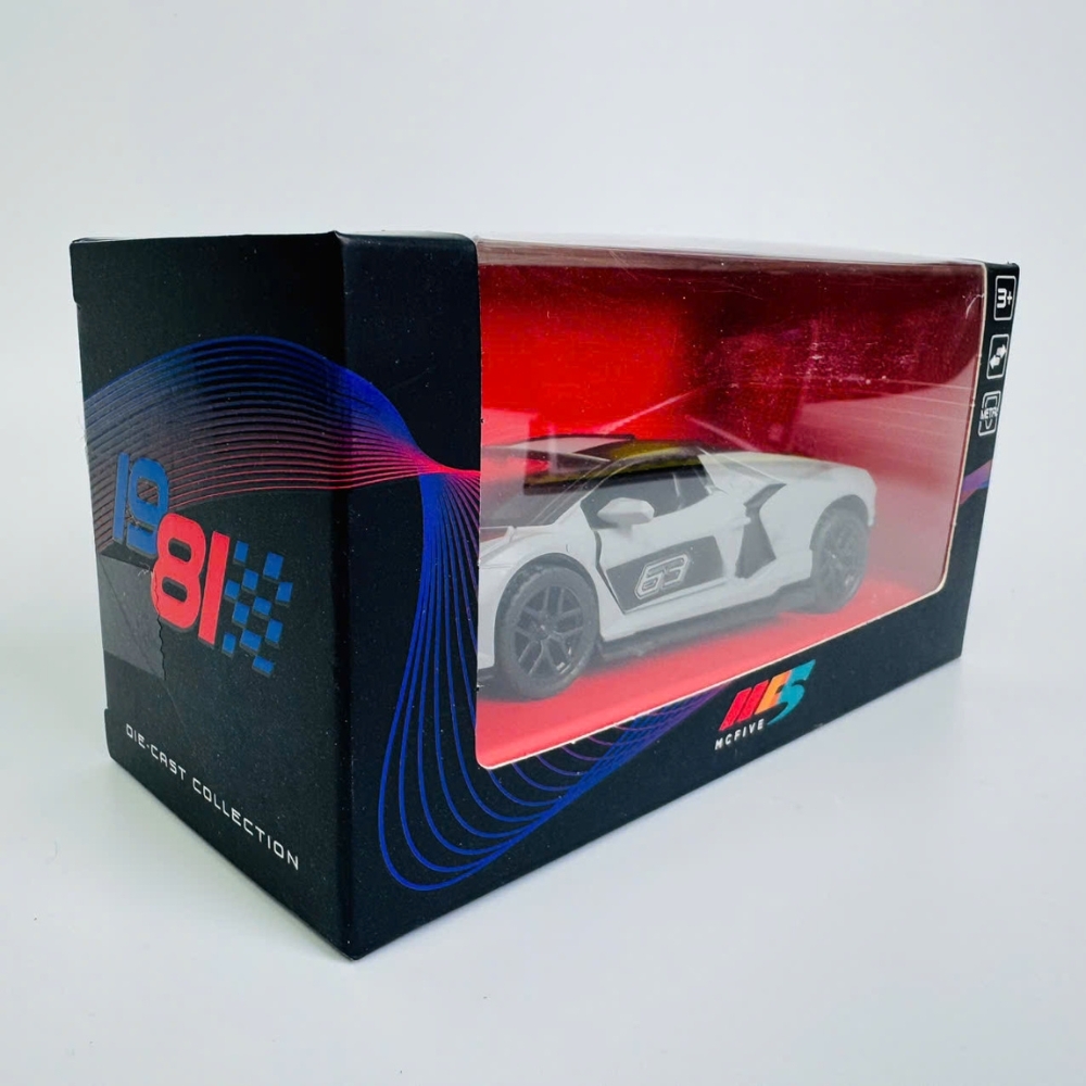 Mô Hình Xe Đua Xám Đen tỉ lệ 1:36 Hợp kim có thể mở cửa - bánh sau chạy cót - Dài 12.5cm - rộng 5.5cm - cao 3.5cm - nặng : 300gram - FULL BOX : box màu SKU : oto535a - K53-T2-S7