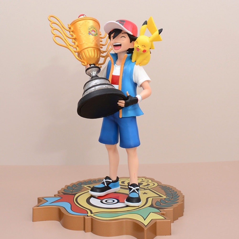 Hàng Cao Cấp -  Mô Hình Pokemon Satoshi cầm cúp bản cao cấp - Cao : 28cm - Nặng : 800gram - Figure pokemon - Full Box - N3-T5