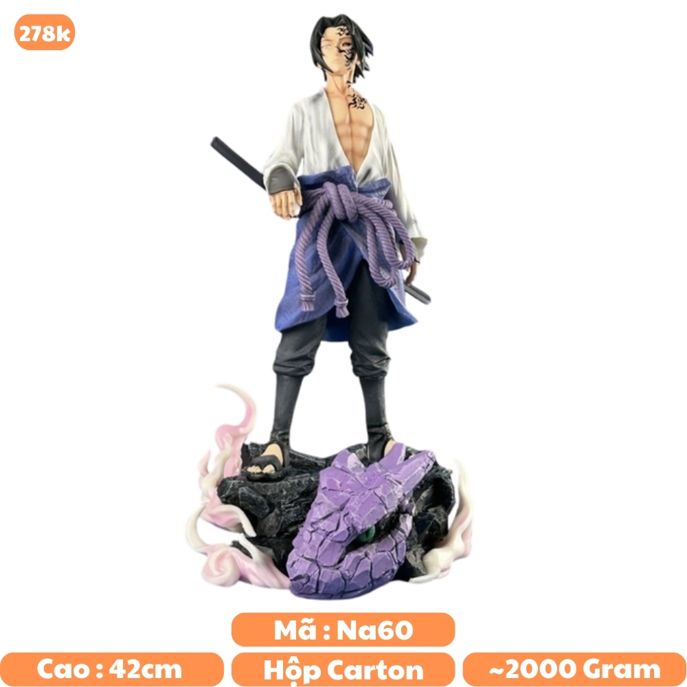 Mô Hình Naruto Sasuke dáng đứng siêu ngầu có base cao - 42cm - Nặng - 2000gram - Figure Naruto - Box xốp Hộp carton - N3-T5