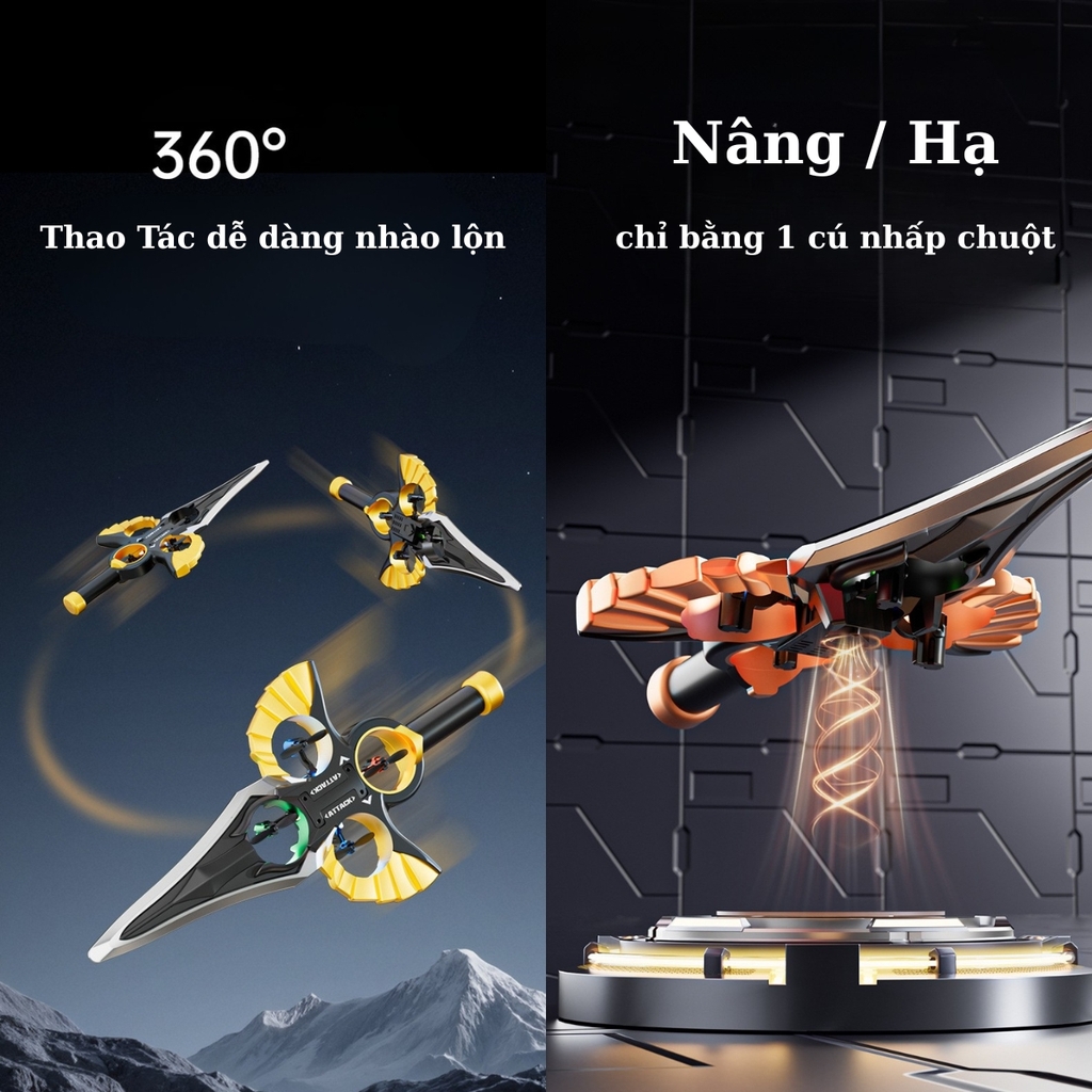 Đồ Chơi Kiếm Bay 2 Điều khiển Dài 37.5cm - rộng 18cm - cao 4cm - nặng : 330gram - FULL BOX . SKU : DK-YH996+( VAT 009-01-150 )
