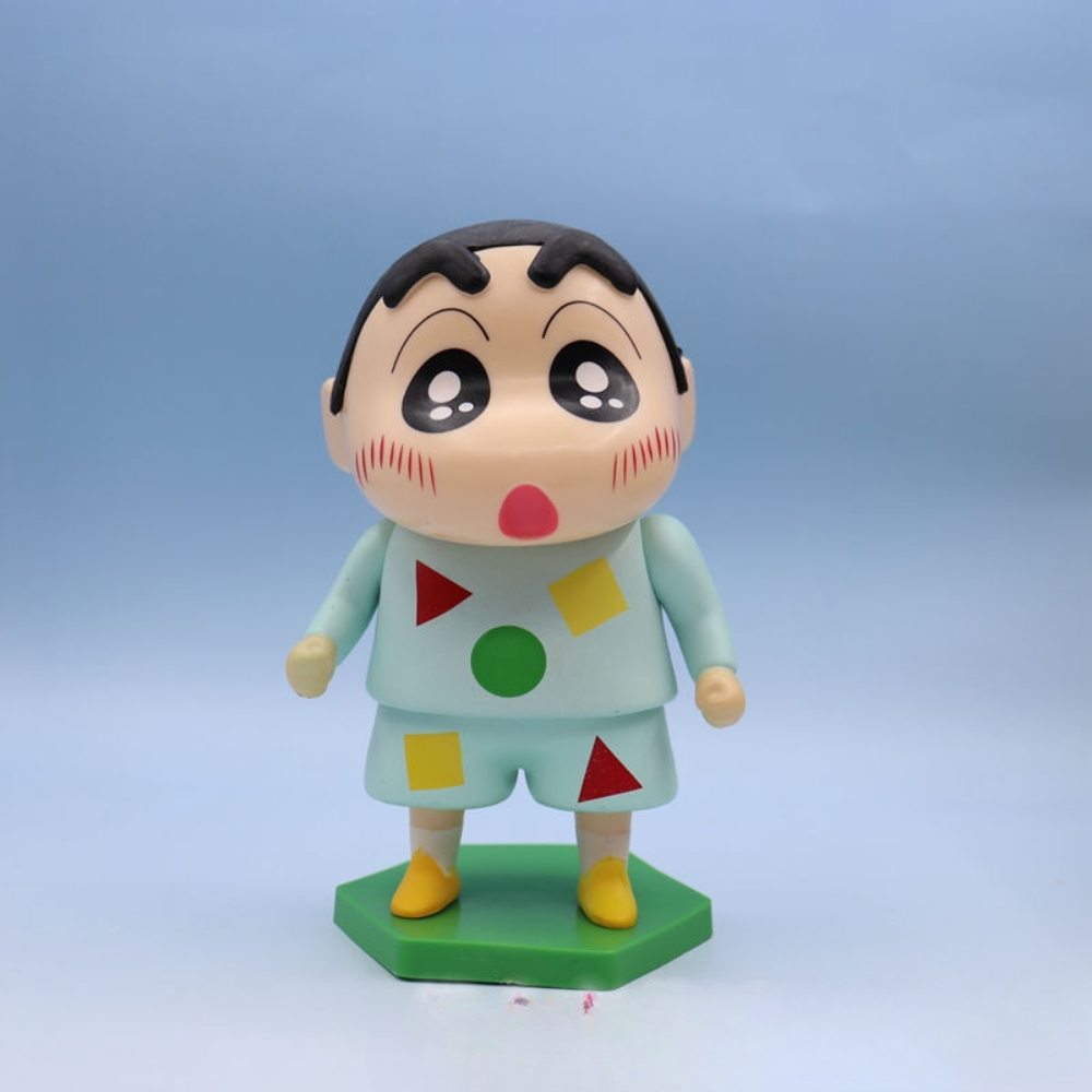 Mô Hình Shin bút chì áo xanh dương nhạt - Cao 13cm - nặng 300gram - Figure Cậu Bé Bút Chì - Hộp Màu - K19-T1-S9