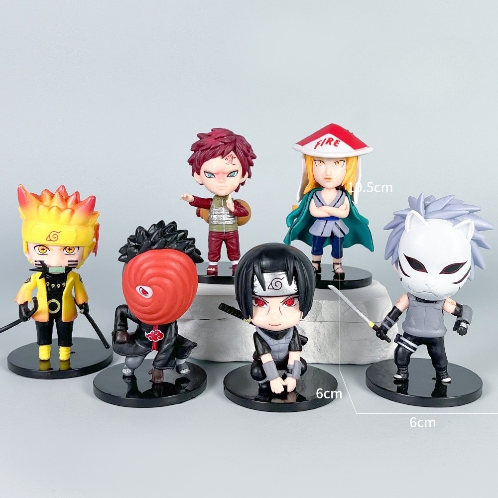 Mô hình Naruto Bộ 6 nhân vật Naruto Chibi - Cao 7-9.5cm - nặng 300gram - Figure Naruto - Hộp Màu - K33-T2-S3