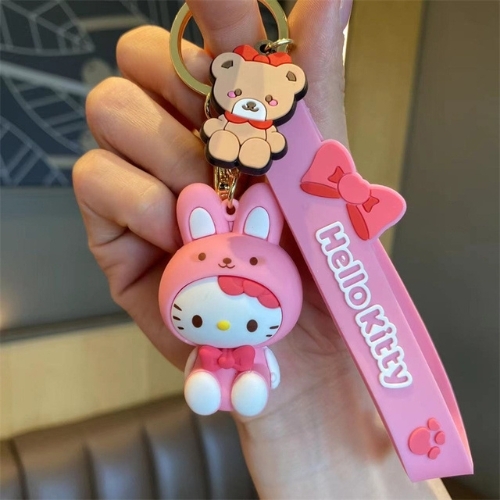 Móc Khóa hello kitty thỏ hồng . Dây móc dài : 10cm - Mô Hình Cao : 6cm - Nặng 50gram K78-T7-S6