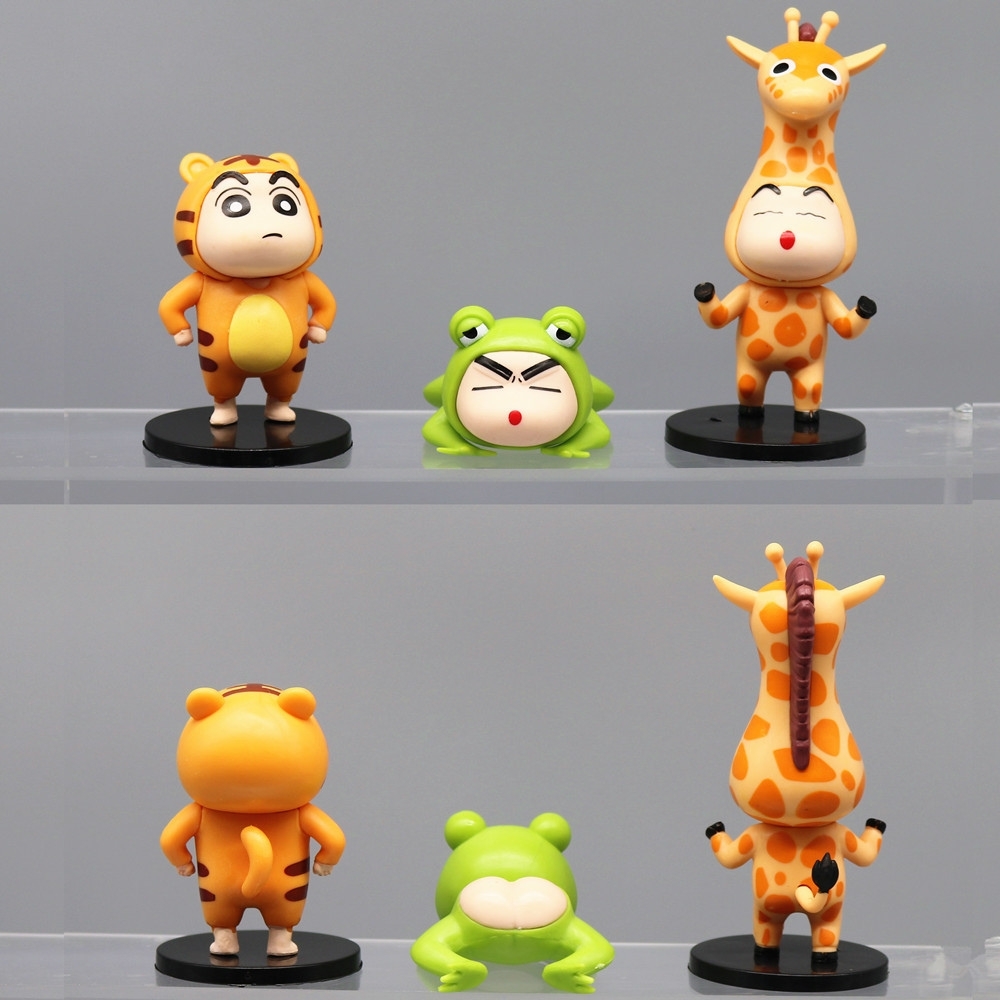 Mô Hình bộ 6 Shin cosplay động vật - Cao 4 - 13.5cm - nặng 500gram - Figure Cậu Bé Bút Chì - bọc túi OPP - Hộp Màu - Hm34 - n3-k31-t1-s2