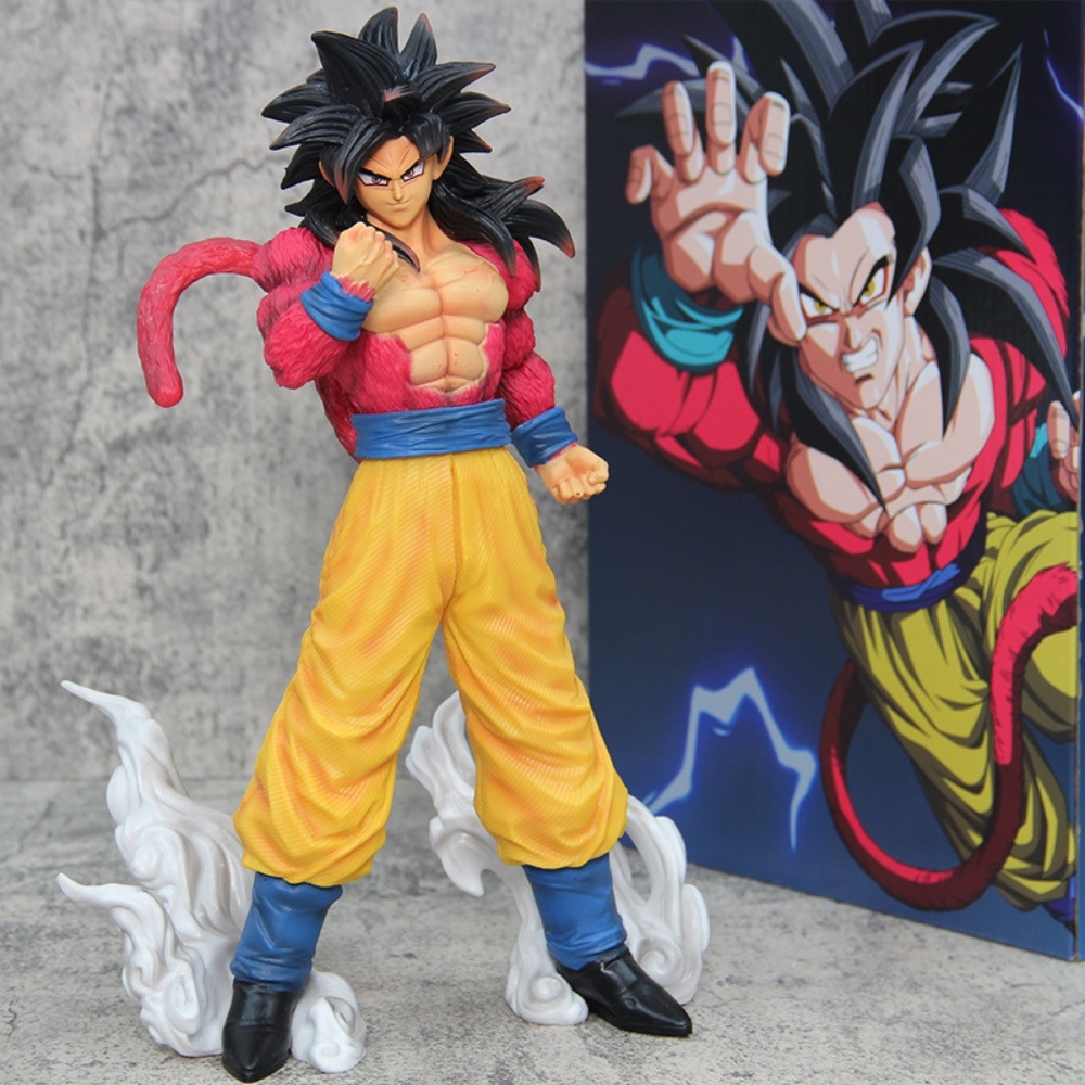 Mô Hình Songoku SSJ4 Tóc Đen dáng đứng - Cao 30cm - Nặng 700gram - Có Box màu - Figure anime Dragon ball