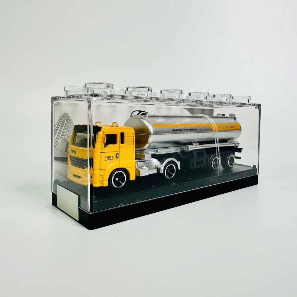 Mô Hình Xe Bồn Đầu Vàng Thân Xám 1:64 Hợp kim - Dài 12cm - Cao 3.5cm - Rộng : 2.7cm - nặng : 200gram - Hộp Nhựa Trong SKU : oto512b