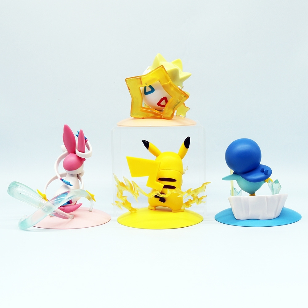 Mô Hình POKEMON Bộ 4 Pokemon có đế - Cao 8-10.5cm - Nặng 350gram - Pokemon - No Box - Bọc Túi OPP - N3-K35-T2-S1