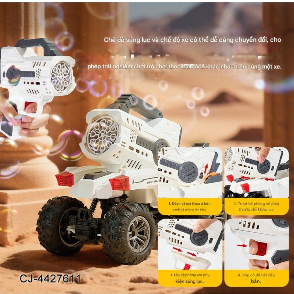 Đồ chơi xe bong bóng leo núi điều khiển từ xa 2.4G có đèn, phun nước, nhạc. FULL BOX . SKU : DK-2212 - (VAT 009-02-200) - K90-T2-S1