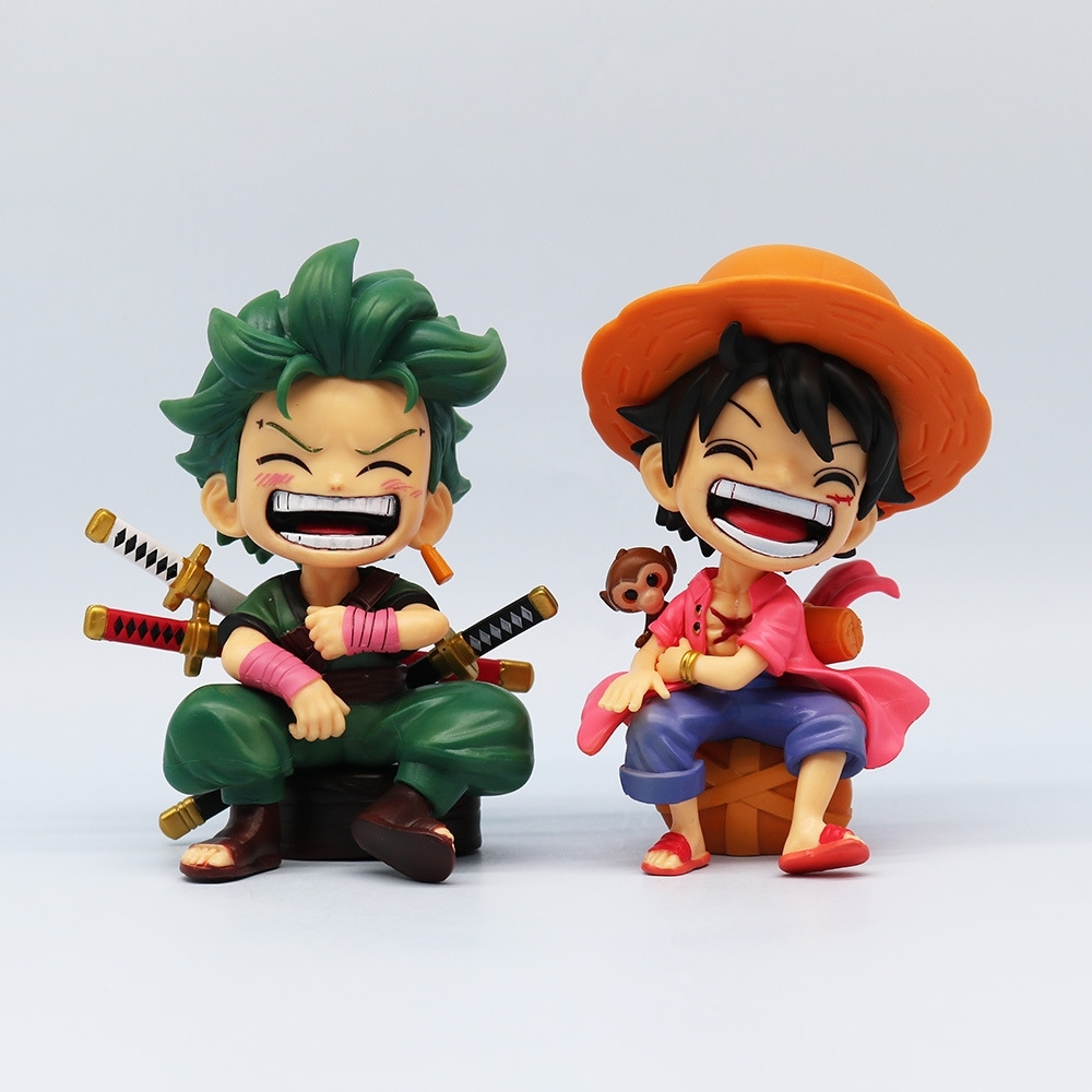 Mô Hình OnePiece Bộ 3 Luffy - Zoro - Sanji AI ChiBi - Cao 13cm - nặng 200gram - Figure OnePiece - Có hộp màu - N3-K38-T2-S1