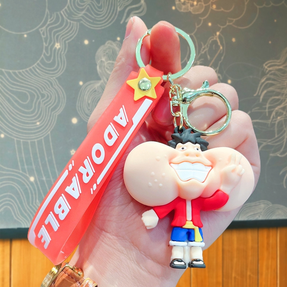 Móc khóa luffy phình má - Dây móc dài : 10cm - Mô Hình Cao : 6cm - Nặng : 50gram - No Box - SKU: moc163 - (Vat: 88223-7) - K79-T3-S14