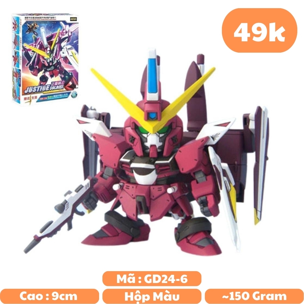 Mô hình GundamSD Gundam JUSTICE - Cao 9cm - nặng 100gram SKU : 6613-5- Figure Gundam - Có hộp màu - N1-K17-T3-S2