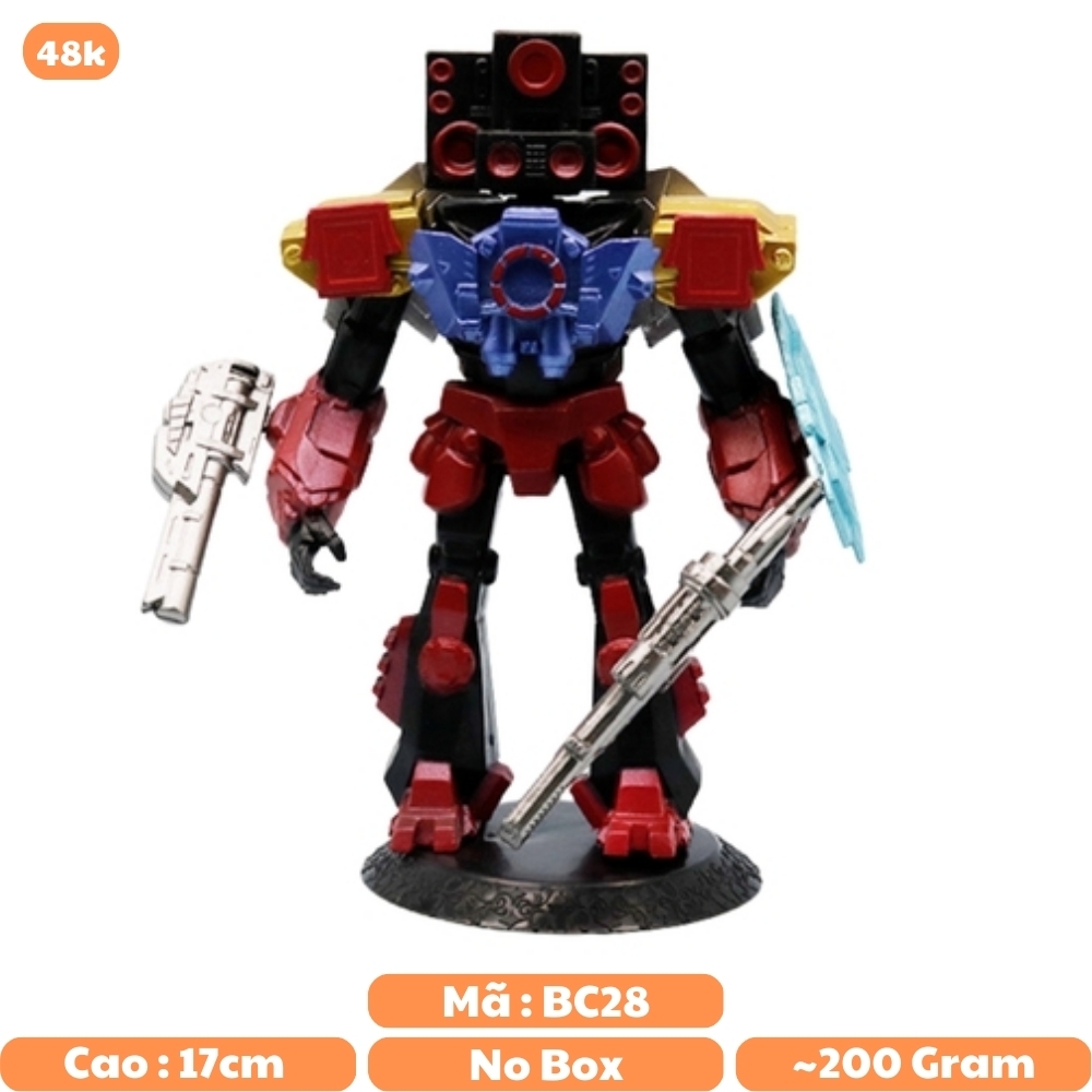 Mô Hình Titan Man Toilet Man áo đỏ cầm súng nhân vật trong Skibidi Toilet - Cao 17cm - nặng 200Gram - Bọc túi OPP - No Box - K22-T2-S11