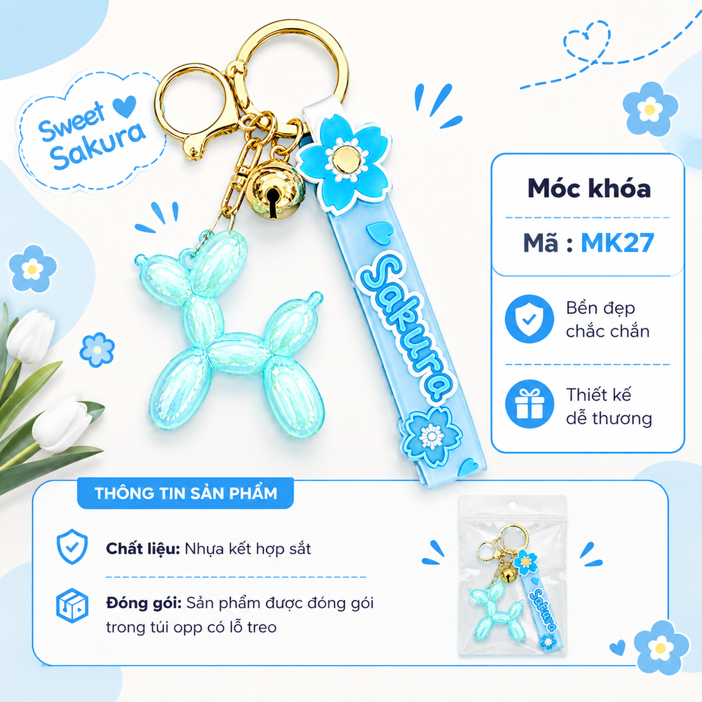 Móc khóa chú chó - SKU: mk27 (VAT: MK001-5)