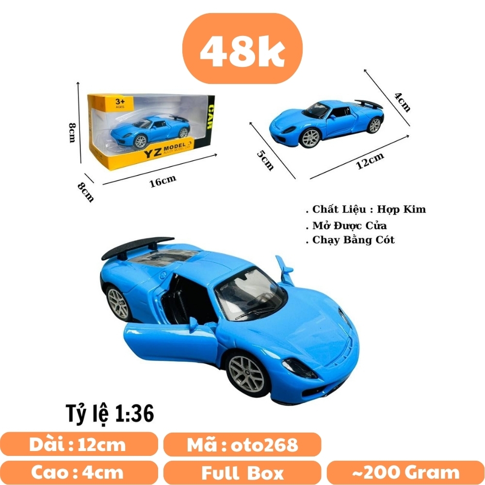 Mô Hình xe ferrari xanh dương - tỉ lệ 1:36 Hợp kim có thể mở cửa - bánh sau chạy cót - Dài 12cm - rộng 5cm - cao 4cm - nặng : 200gram - FULL BOX : box màu - SKU : oto268 - N3-K10-T3-S1