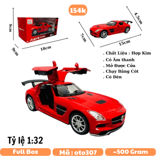 Mô Hình xe mẹc amg đỏ tỉ lệ 1:32 Hợp kim có thể mở cửa - bánh sau chạy cót - Dài 15cm - rộng 7cm - cao 4.5cm - nặng : 400gram - FULL BOX : box màu SKU : oto307 n3-k1-t5-s4
