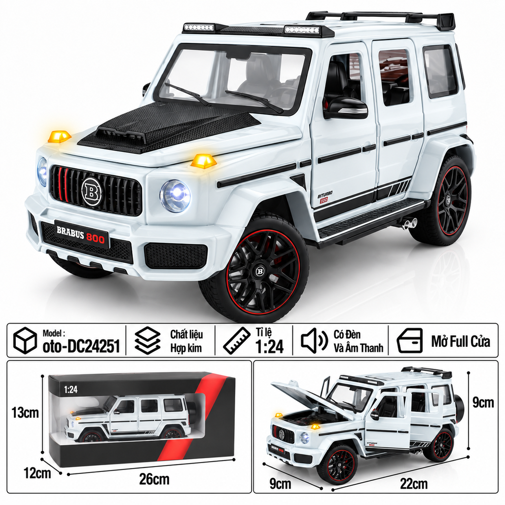 Xe thể thao tỉ lệ 1:24 - chất liệu bằng hợp kim - Có đèn và âm thanh Tính năng mở full cửa - SKU : oto-DC24251 ( VAT : 103-01-200 )