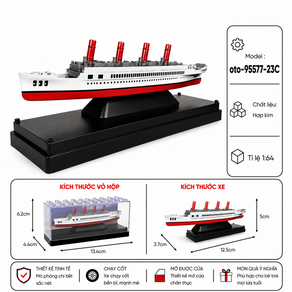 Mô Hình Xe Khách Chở Người -  tỉ lệ 1:64 chất liệu hợp kim - SKU : oto-95577-23E - ( VAT : 103-01-20 ) - K157-T2-S9