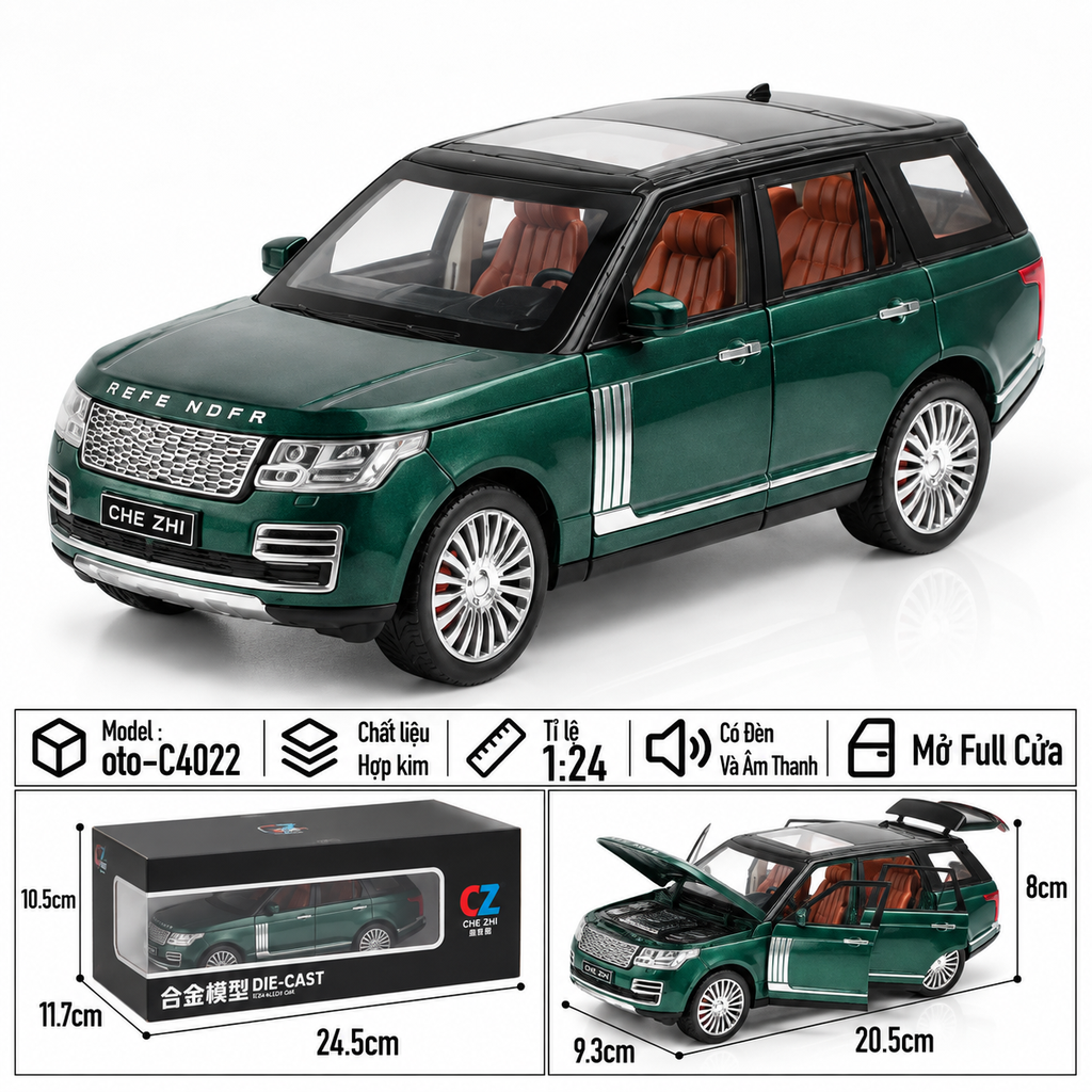 Xe thể thao tỉ lệ 1:24 - chất liệu bằng hợp kim - Có đèn và âm thanh Tính năng mở full cửa - SKU : oto-C4022 ( VAT : 103-01-190 )