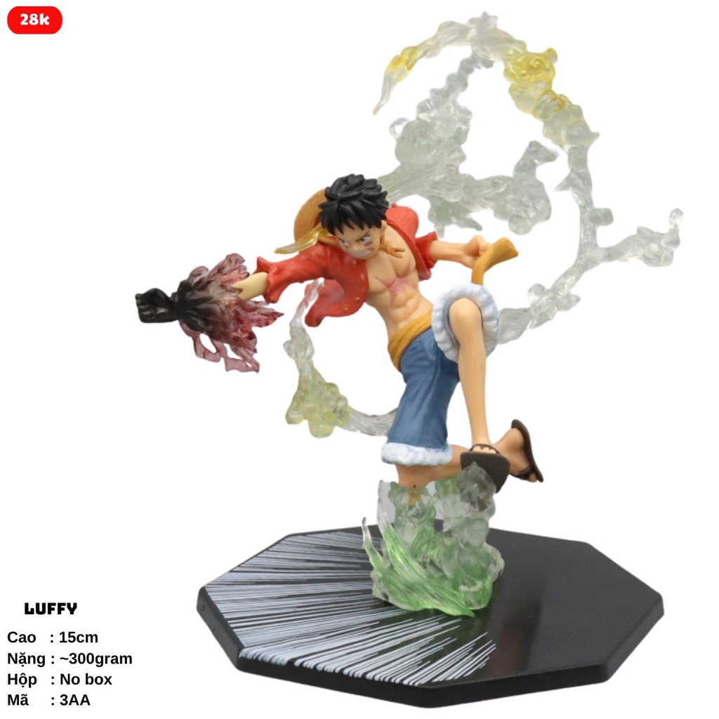 ( Hàng thường) Mô hình Luffy gear 2 haki hàng thường đế không chữ - Bộ Fzero  - ONE PIECE - No Box - ( C - 15 )