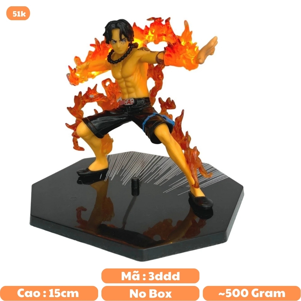 Mô hình OnePiece ACE  Cao 15cm đế không chữ  có led USB - Bộ Fzero - One Piece - No box - N5