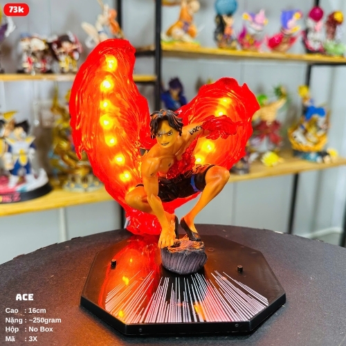 Mô hình OnePiece Ace Cánh Lửa siêu đẹp cao 16cm có led USB - One Piece - No Box - K12-T3-S1