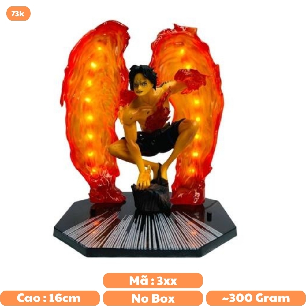 Mô hình OnePiece Ace Cánh Lửa siêu đẹp cao 16cm có led USB - One Piece - No Box - N5