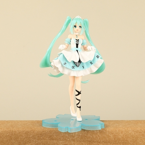 Mô Hình Hatsune Miku váy xanh cầm váy - Cao 20cm - nặng 300gram - Figure Miku - Bọc Túi - Box màu  - K21-T2-S4