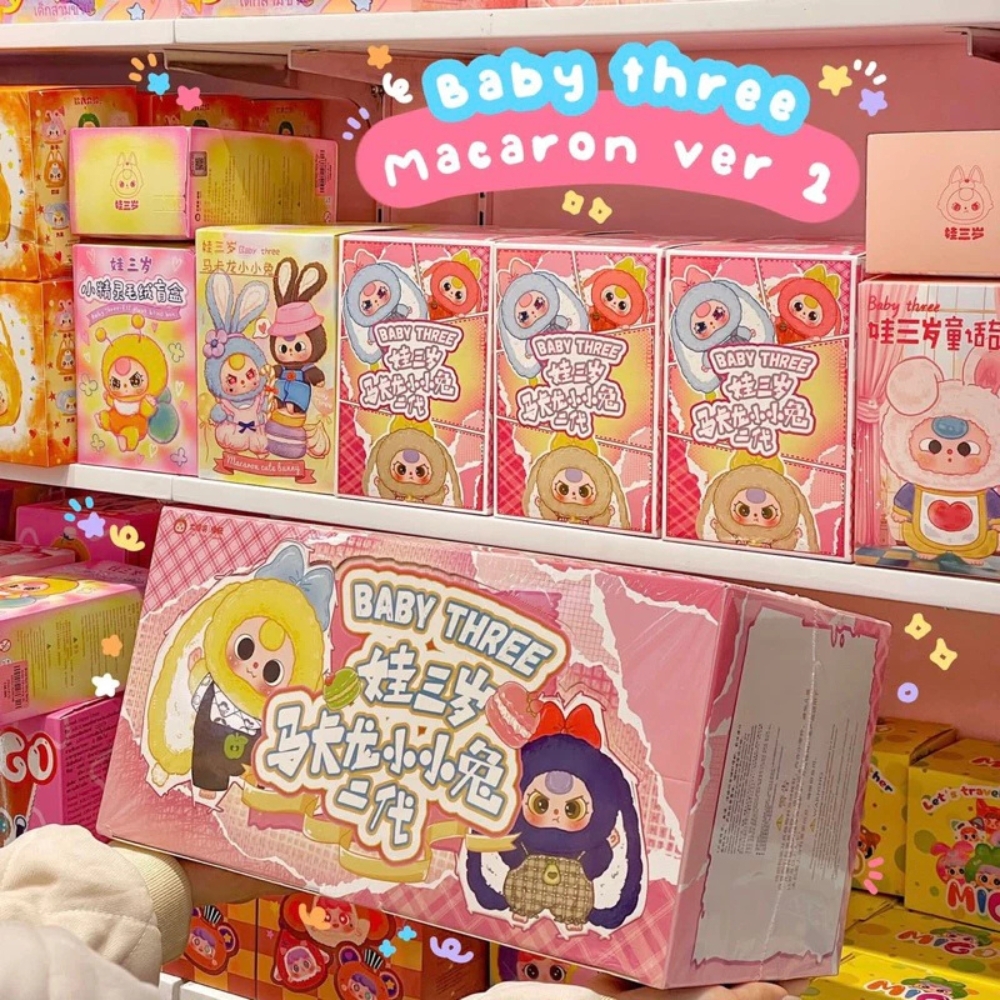 Hàng Chính Hãng - Blinbox babythree MACARON V2 blind box set 6 ngẫu nhiên - cao ~ 15cm - Nặng 500gram - Túi Mù - Hộp Màu