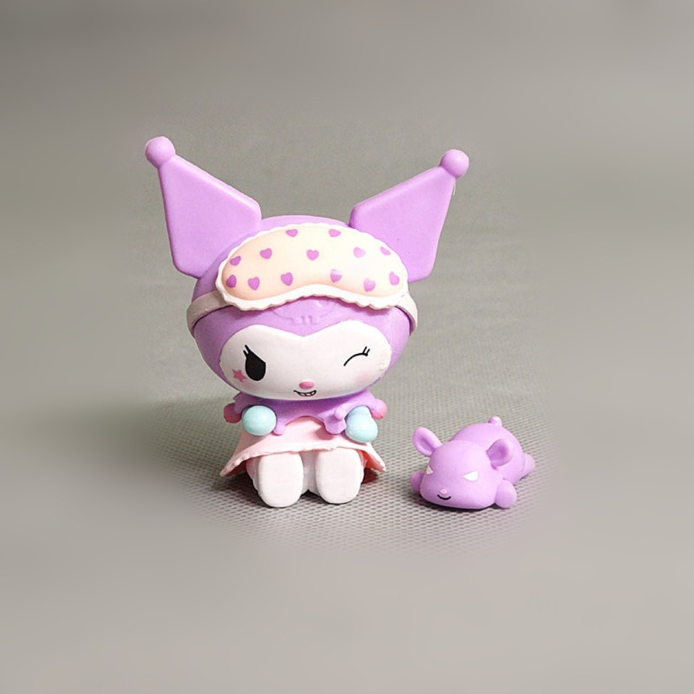 Mô hình kuromi Bộ 6 Melody Kuromi - Blind Box - cao 6-8cm - Nặng 50gram - Bọc Túi - Hộp Màu - N3-K47-T2-S1