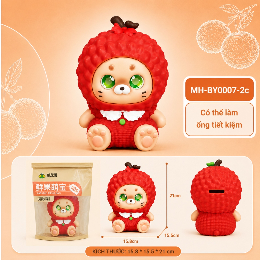 Mô Hình Các Con Vật Cosplay Trái Cây Sầu Riêng size nhỡ KT 15.8*15.5*21 cm  - SKU : MH-BY0007-2 - ( VAT : MH004 )
