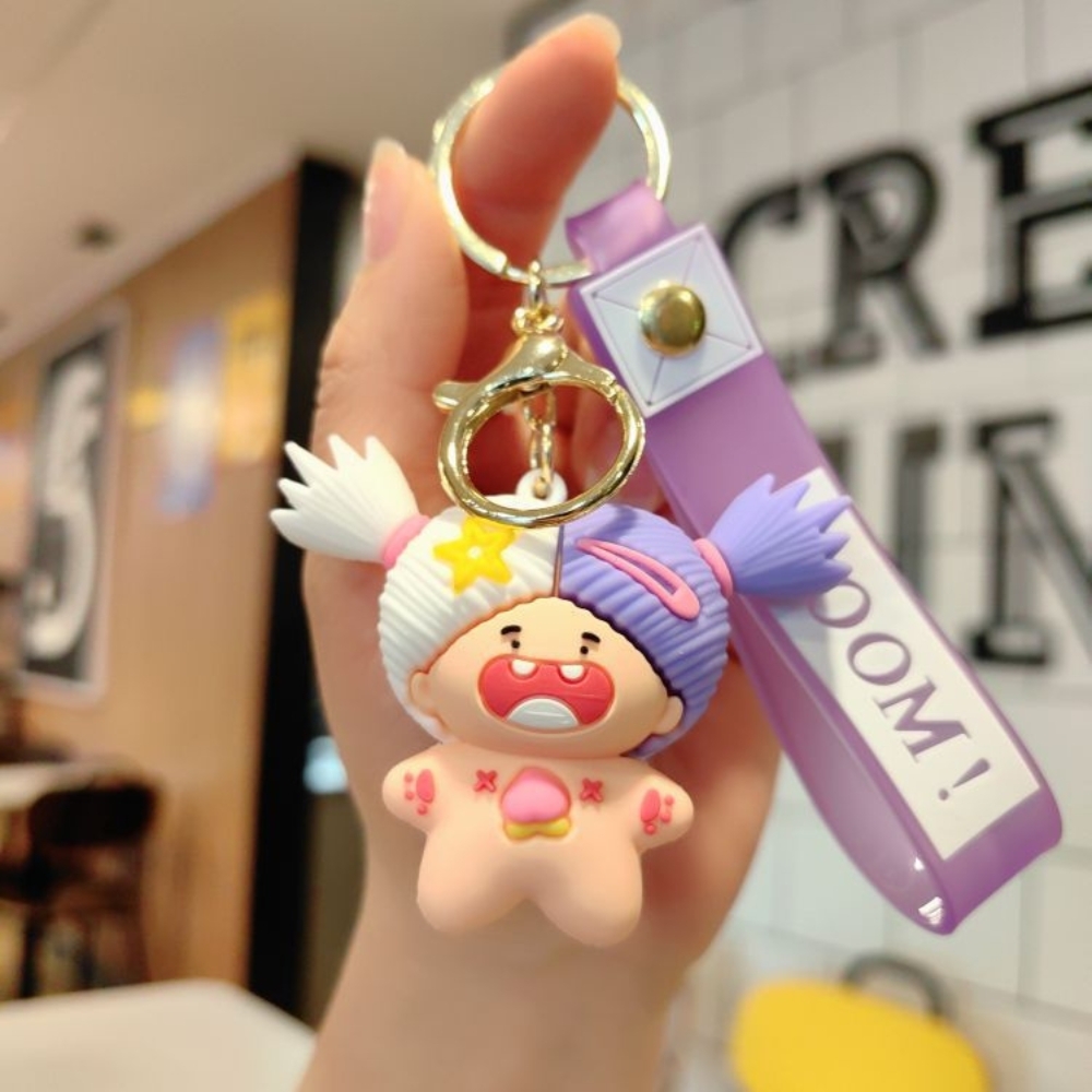 móc khóa búp bê tím - dây dài 11cm mô hình cao 5.5cm - nặng : 50gram - boc túi - SKU: moc231 - (Vat: MK001) - K79-T7-S9