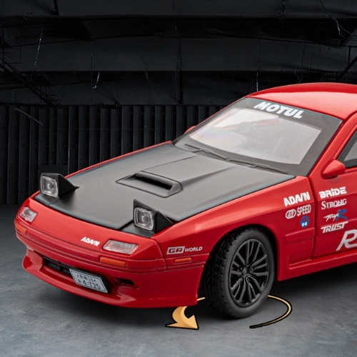 Mô Hình Xe Mazda RX-7 Màu Đỏ , tỉ lệ 1:32 Hợp kim có thể mở cửa - bánh sau chạy cót - Dài 16cm - rộng 6.3cm - cao 4.7cm - FULL BOX : box màu SKU : oto554c  - ( VAT 003-01-130 )- K51-T3-S3